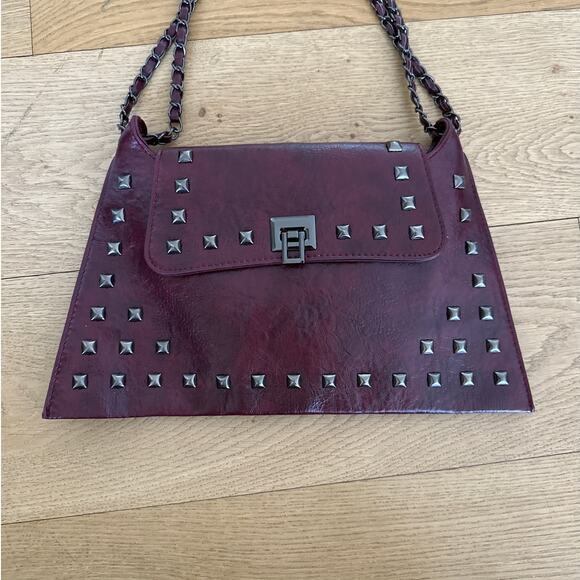 No brand - Crossbody Faux Leather Handbag in Dark Red - Picture 2 of 4